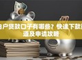 白户贷款口子有哪些？快速下款渠道及申请攻略