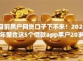目前黑户网贷口子下不来！2025年整合这5个借款app黑户20岁