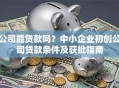 公司能贷款吗？中小企业初创公司贷款条件及获批指南