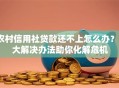 农村信用社贷款还不上怎么办？5大解决办法助你化解危机