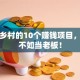 藏在乡村的10个赚钱项目，打工不如当老板！
