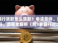 银行贷款怎么贷款？申请条件、资料、流程全解析（附3家银行对比）