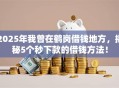 2025年我曾在鹤岗借钱地方，揭秘5个秒下款的借钱方法！