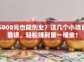 5000元也能创业？这几个小项目靠谱，轻松赚到第一桶金！