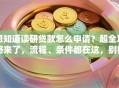 想知道读研贷款怎么申请？超全攻略来了，流程、条件都在这，别错过！