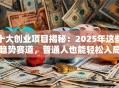 十大创业项目揭秘：2025年这些趋势赛道，普通人也能轻松入局！