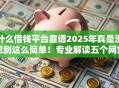 什么借钱平台靠谱2025年真是没想到这么简单！专业解读五个网贷口子可靠软件借款