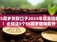 55周岁贷款口子2025年应急经验！必知这5个55周岁借钱软件