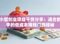 小型创业项目干货分享：适合新手的低成本赚钱门路揭秘