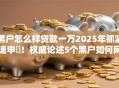 黑户怎么样贷款一万2025年抓紧速申‌！权威论述5个黑户如何网贷一万口子