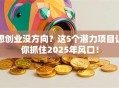 想创业没方向？这5个潜力项目让你抓住2025年风口！