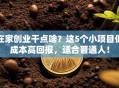 在家创业干点啥？这5个小项目低成本高回报，适合普通人！