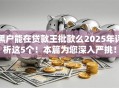 黑户能在贷款王批款么2025年评析这5个！本篇为您深入严挑！