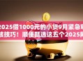 2025借1000元的小贷9月紧急审核技巧！顺便甄选这五个2025网贷借1000元的小口子