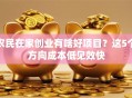 农民在家创业有啥好项目？这5个方向成本低见效快