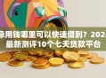 急用钱哪里可以快速借到？2026最新测评10个七天贷款平台