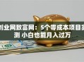 创业网致富网：5个零成本项目实测 小白也能月入过万
