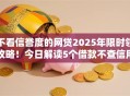 不看信誉度的网贷2025年限时领攻略！今日解读5个借款不查信用的口子