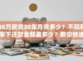 40万房贷30年月供多少？不同利率下还款金额差多少？教你快速算清，别再糊涂还
