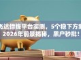 飞达借钱平台实测，5个稳下方案2026年前景揭秘，黑户秒批！