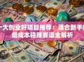 十大创业好项目推荐：适合新手的低成本稳赚赛道全解析