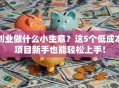 创业做什么小生意？这5个低成本项目新手也能轻松上手！