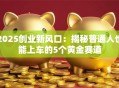 2025创业新风口：揭秘普通人也能上车的5个黄金赛道