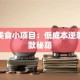 创业美食小项目：低成本逆袭的爆款秘籍