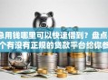 急用钱哪里可以快速借到？盘点8个有没有正规的贷款平台给你参考