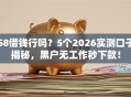 58借钱行吗？5个2026实测口子揭秘，黑户无工作秒下款！