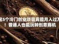 这5个冷门创业项目竟能月入过万！普通人也能玩转创意商机