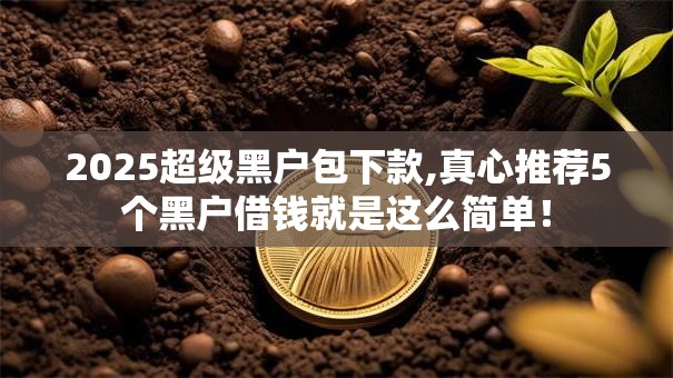 2025超级黑户包下款,真心推荐5个黑户借钱就是这么简单！