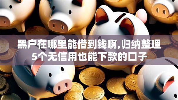 黑户在哪里能借到钱啊,归纳整理5个无信用也能下款的口子