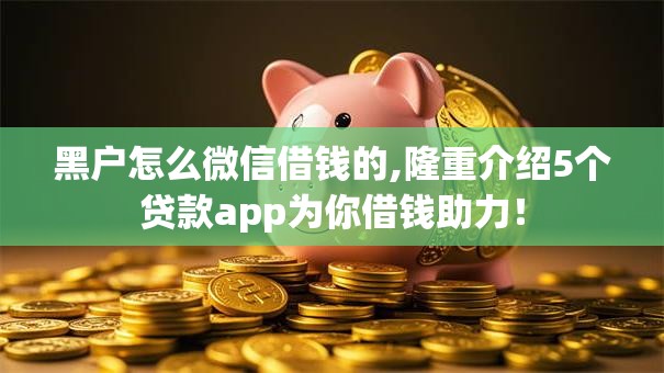 黑户怎么微信借钱的,隆重介绍5个贷款app为你借钱助力！