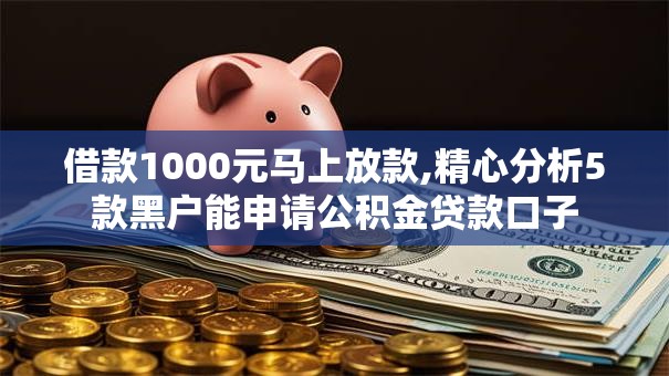 借款1000元马上放款,精心分析5款黑户能申请公积金贷款口子
