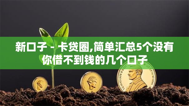 新口子 - 卡贷圈,简单汇总5个没有你借不到钱的几个口子