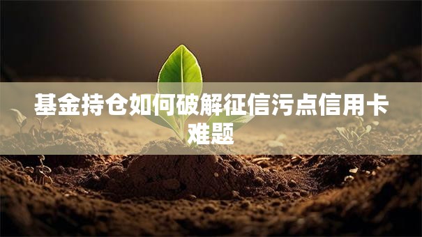 基金持仓如何破解征信污点信用卡难题