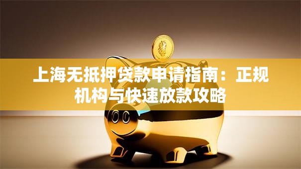 上海无抵押贷款申请指南：正规机构与快速放款攻略