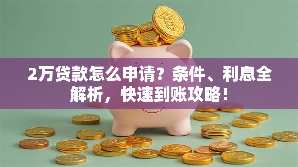 2万贷款怎么申请？条件、利息全解析，快速到账攻略！