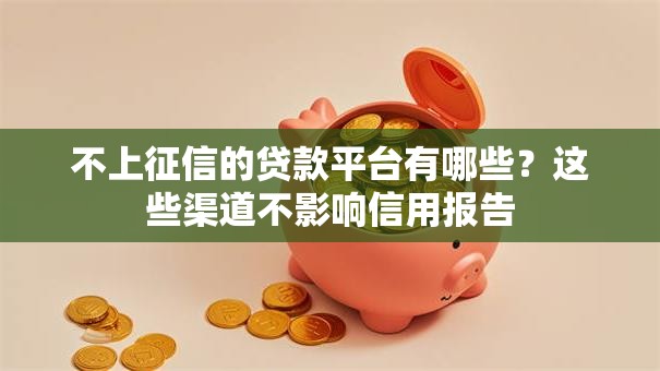 不上征信的贷款平台有哪些？这些渠道不影响信用报告