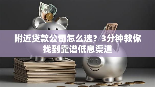 附近贷款公司怎么选？3分钟教你找到靠谱低息渠道