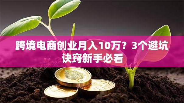 跨境电商创业月入10万？3个避坑诀窍新手必看
