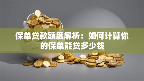 保单贷款额度解析：如何计算你的保单能贷多少钱