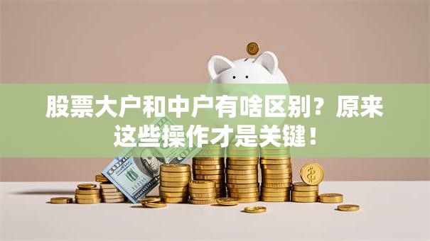 股票大户和中户有啥区别？原来这些操作才是关键！