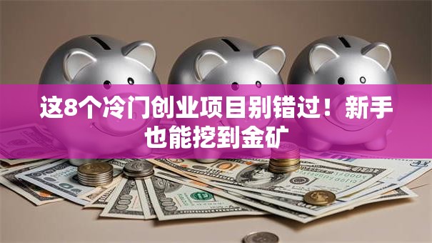 这8个冷门创业项目别错过！新手也能挖到金矿