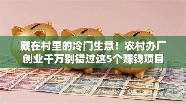 藏在村里的冷门生意！农村办厂创业千万别错过这5个赚钱项目