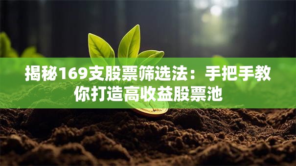 揭秘169支股票筛选法：手把手教你打造高收益股票池