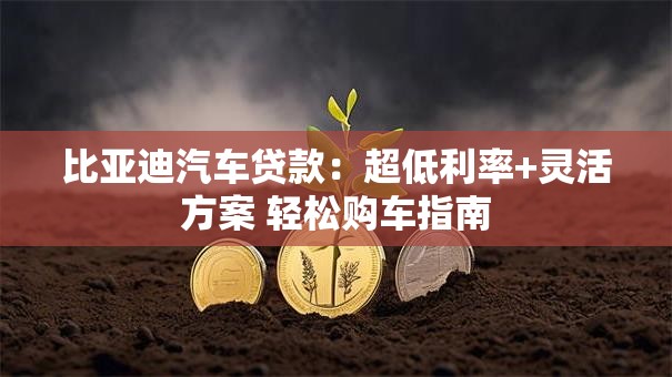 比亚迪汽车贷款：超低利率+灵活方案 轻松购车指南