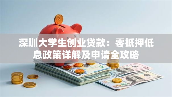 深圳大学生创业贷款：零抵押低息政策详解及申请全攻略