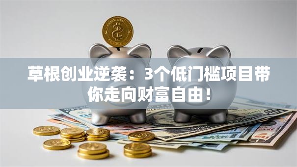 草根创业逆袭：3个低门槛项目带你走向财富自由！